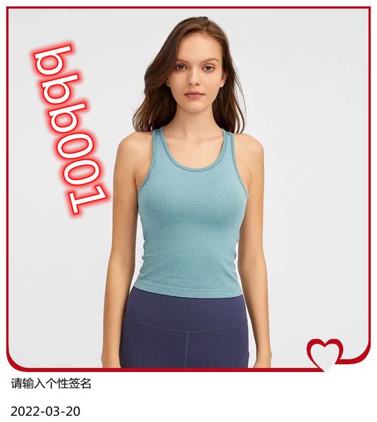 

racerback tank lu-191 snug fit sleeveless yoga shirt brushed women workout sports shirt with padded bra, White;red