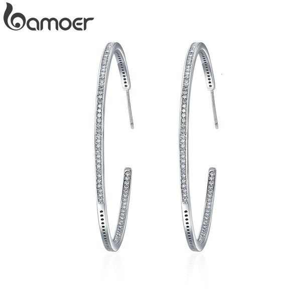 

hoop huggie collection silver color luminous clear cz circle hoop earrings for women fashion earrings jewelry gift yie115 230206, Golden;silver