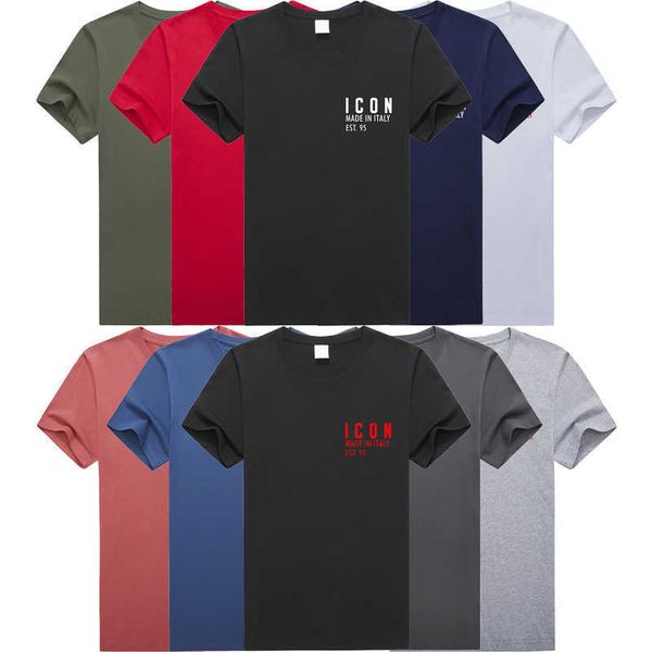 

designer mens icon tshirts italy round t-shirt europe america clothes neck d2 short sleeve womens letter printing mans couple tshirt, White;black