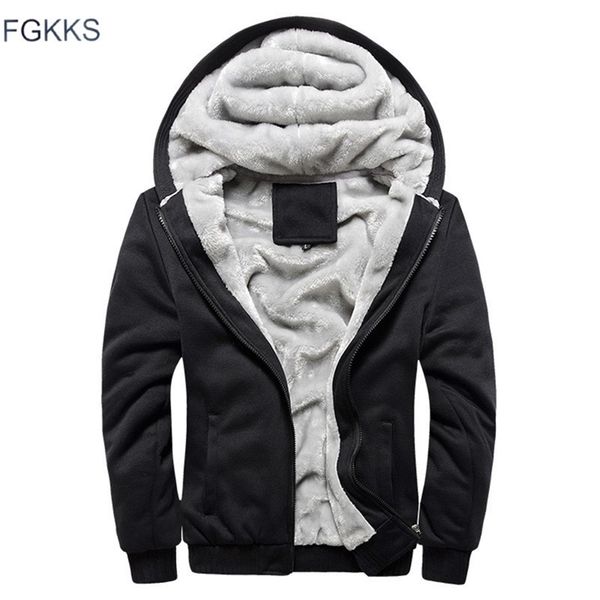 

fgkks fashion brand sweatshirts mens winter thicken hoodie men hoodies sweatshirt men zipper coats sudadera hombre lj200826, Black