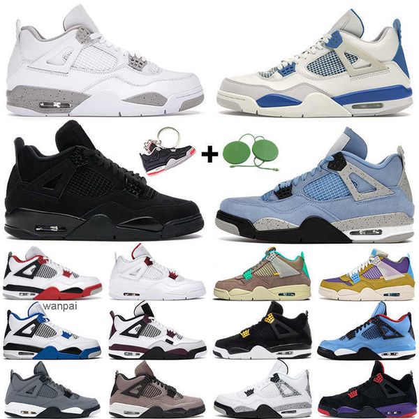 

men women basketball shoes 4 4s desert moss university blue white oreo taupe haze black cat bred noir mens trainers sports sneakers