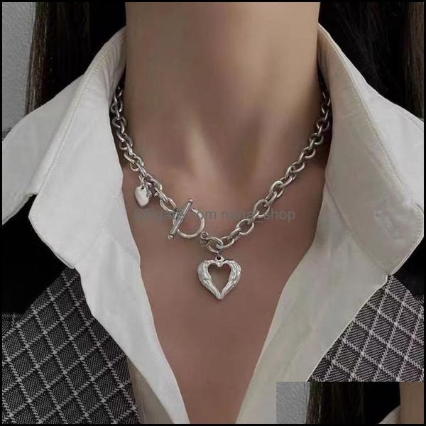 

chokers necklaces pendants jewelry grunge aesthetic vintage hollow heart love pendant necklace for women choker on the neck fairy accessor, Golden;silver