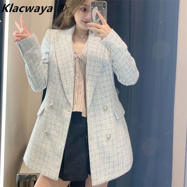 

za suit tweed women jacket femme plaszcz wiosenny damski sobrecamisa cuadros plaid checkered blazer 220718, White;black