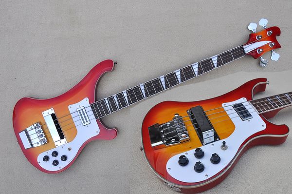 Factory Custom 4 String Electric Bass Guitar com Branco/Especial Pickguard White Pickguard Rosewoard Chrome Hardwares Oferece personalizado