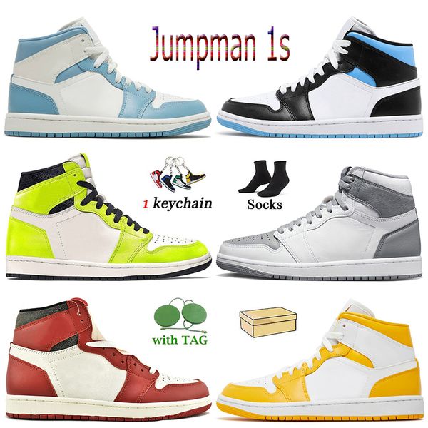 

2022 women mens athletic sport basketball shoes with box jumpman 1 university blue gold visionaire 1s high og stealth shadow chicago trainer