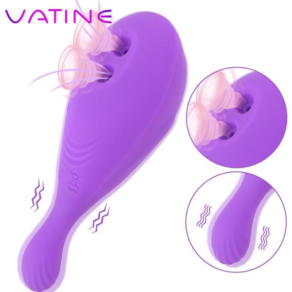 

vatine double suction vibrators toys for women 8 vibration 5 sucking whale shape g-spot vibrating clitoris stimulator