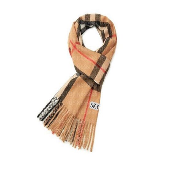 

2022 in the spring and autumn 100% cashmere scarf men and women designer classic big plaid scarves pashmina infinity scarfs 180cm33cm, Blue;gray