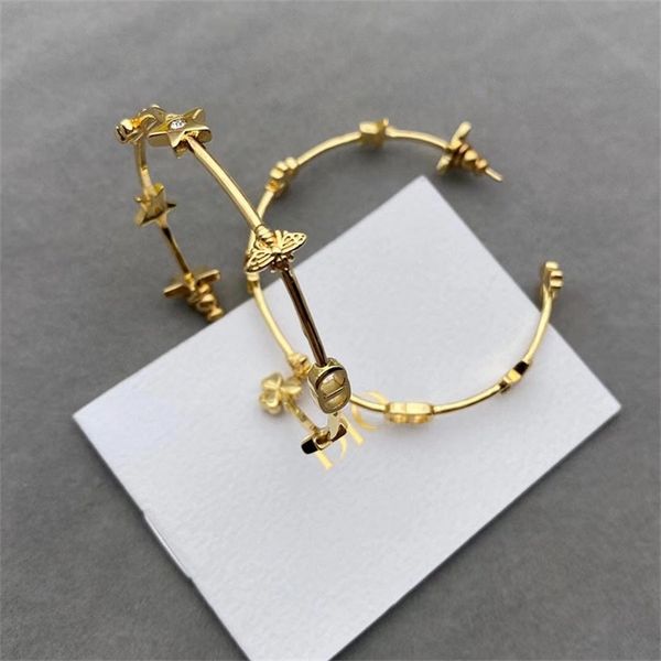 

ornament charm earring little earrings simple old bronze star earrings, Golden