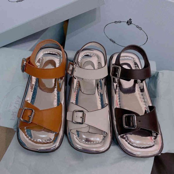 

sandals spring and summer mirror open toe sandals very simple style leisure square head buckle women's shoes p home real leather, Black