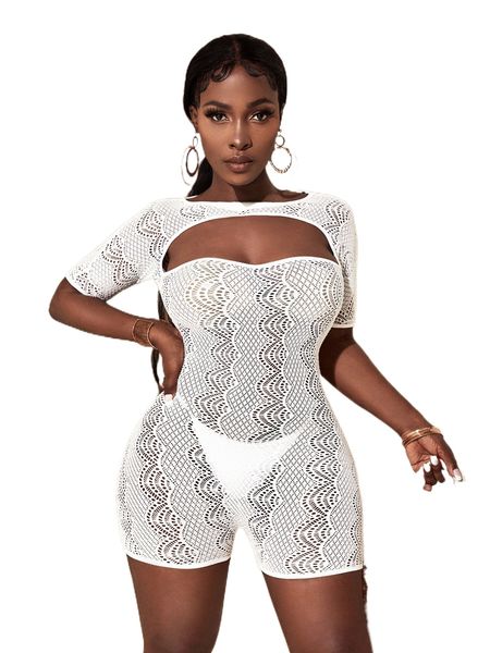 

sxy cut out tie back unitard romper without panty w86b#, Black;white