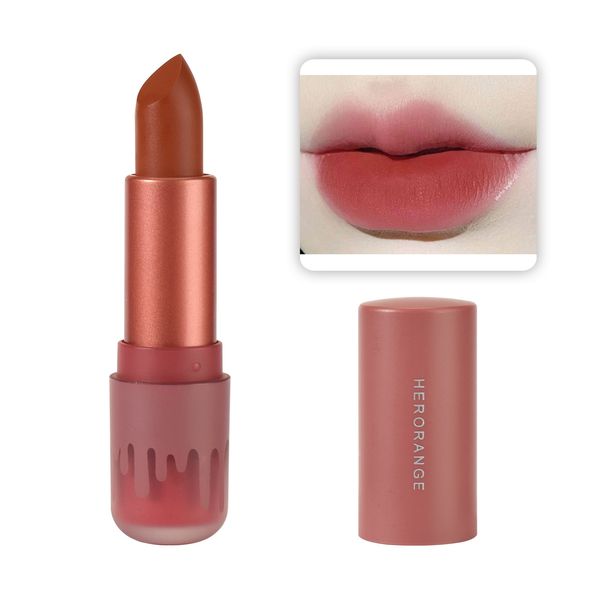 

small flower tube lipstick matte temperament lipstick #04 cream pumpkin 1pc