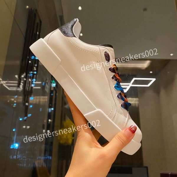 

2022 men women luxurys designers shoes white printed calf leather casual shoe trainers pink blue runner cx201006, Black