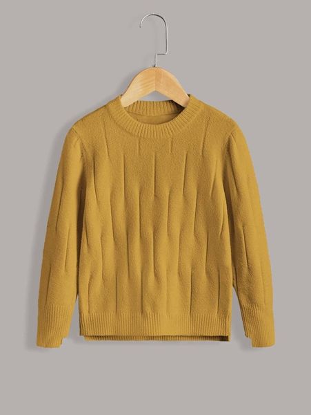 

toddler boys solid round neck sweater she01, Blue