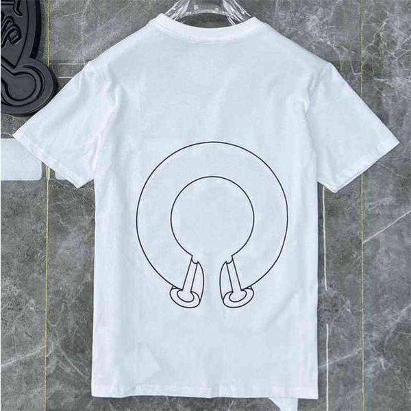 

summer classic designer ch t shirts short sleeves letter horseshoe sanskrit cross print sweatshirts t-shirts woman loose tees xcuk, White;black