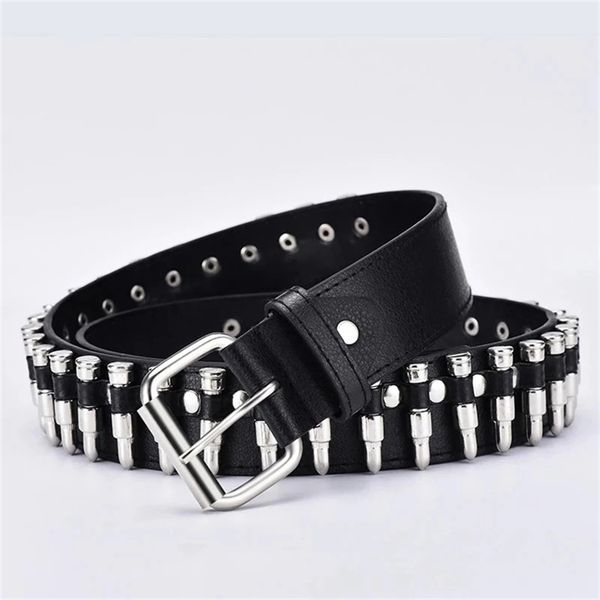 

fashion ladies leather punk belt hollow rivet luxury brand personality rock wild adjustable young trend 220509, Black;brown