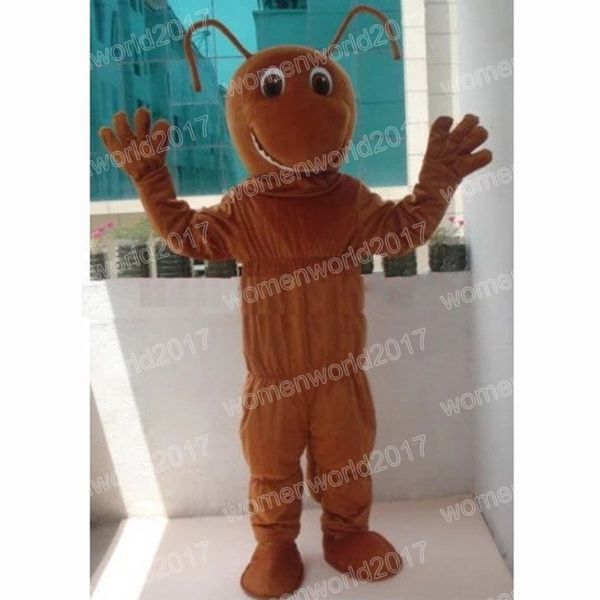 Costume da mascotte di formica marrone di Halloween Costume da personaggio dei cartoni animati di alta qualità Completo unisex per adulti Vestito di carnevale di Natale