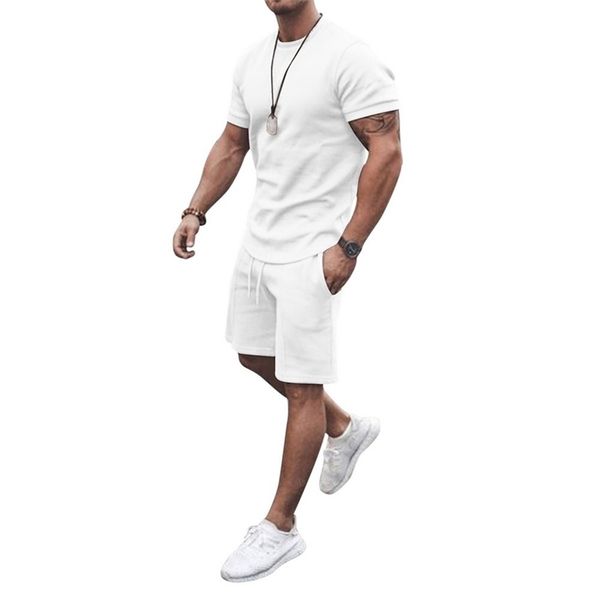 

customized men's tracksuit 2 piece set solid sport custom couple suit short sleeve shorts outfits casual sportwear clothes 220817, Gray