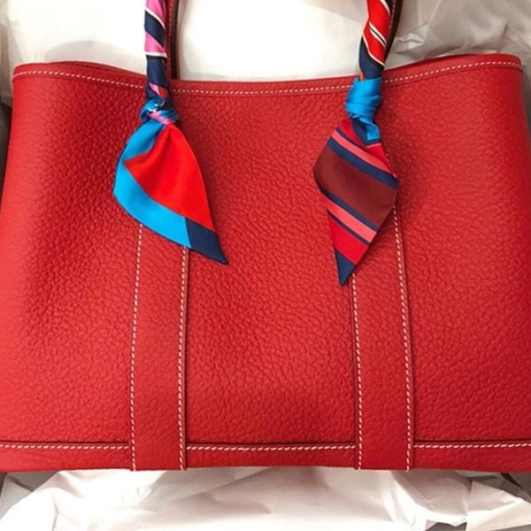 

h ermes ladies luxury tote bag designer bags garden party large capacity handbags leather diagonal shoulder handmade waxed sewing crossbody
