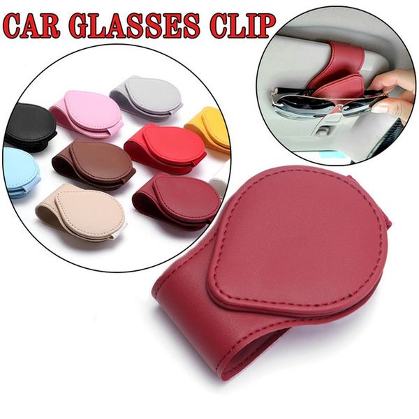 

leather sun visor glasses clip universal car interior card ticket fastener portable sunglasses holder clips auto accessories