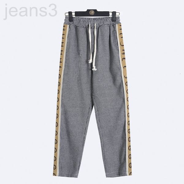 

men's shorts designer high setting side reflective yellow webbing double g string label thousand bird lattice casual pants 6cq9, White;black