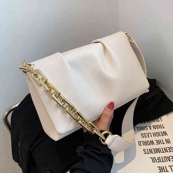 

swdf thick chain pu leather small flap underarm crossbody bags shoulder phone purse and handbags for ladies luxury designer 2022 g220423