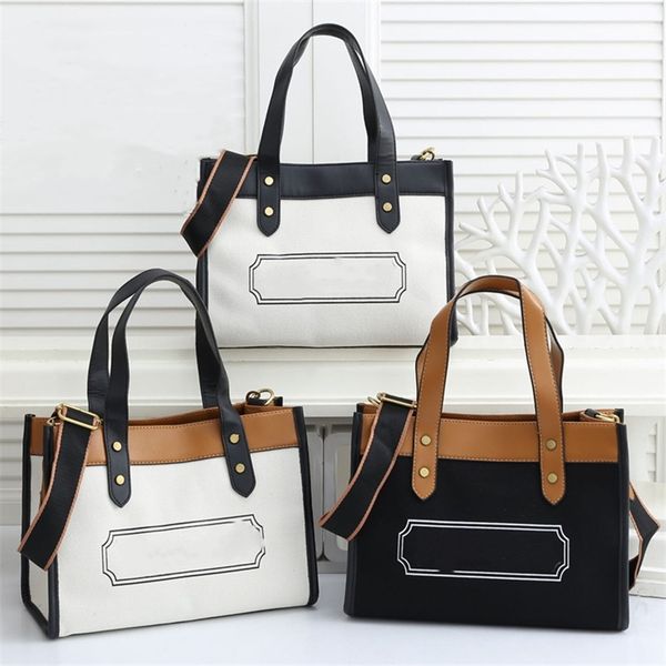 

2022 factory wholesale new color matching canvas handbag leisure one shoulder cross carrying large capacity tote bag