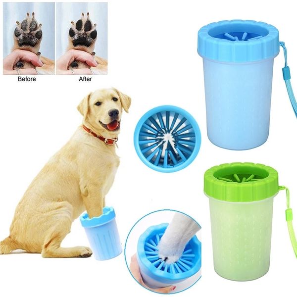 Toelettatura del cane Tazza per la pulizia della zampa del gatto del cane da compagnia pettine in silicone morbido portatile per esterni secchio per il lavaggio dei piedi rapido Inventario all'ingrosso