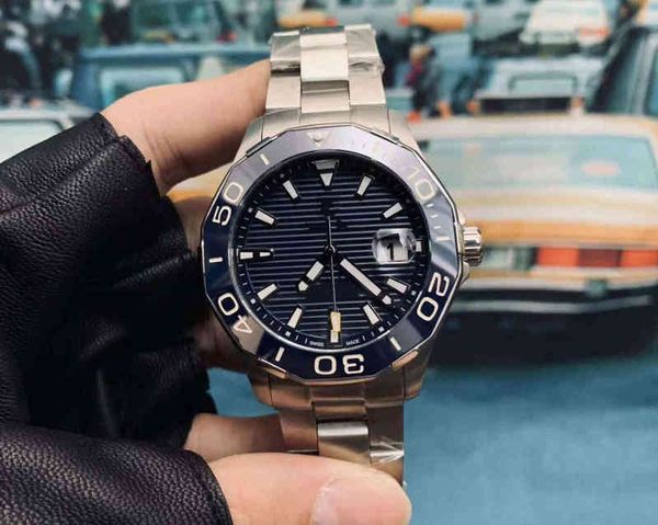 

43mm good black men's watch automatic mechanical steel case silver stainless strap folding buckle fashion wriwatch, Slivery;brown