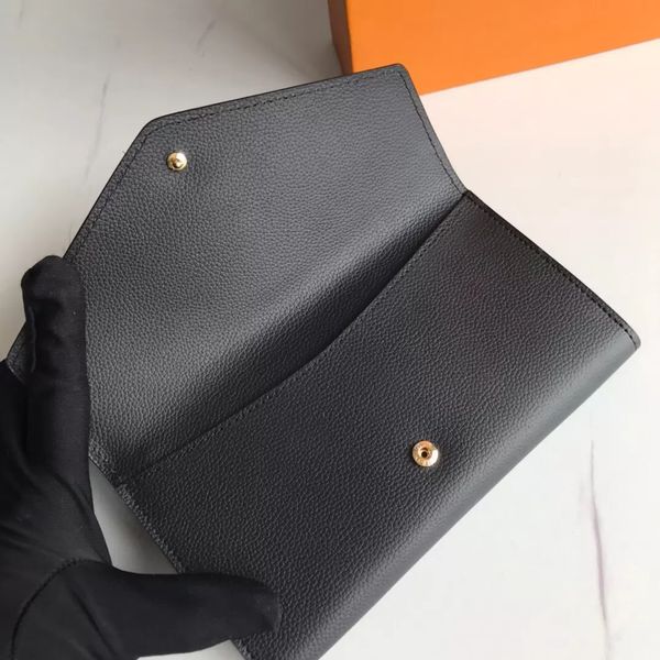 

luxurys designers wallet letter flower woman fashion clutch purses monogrames double v wallets card holder purse with box dust bag, Black;red