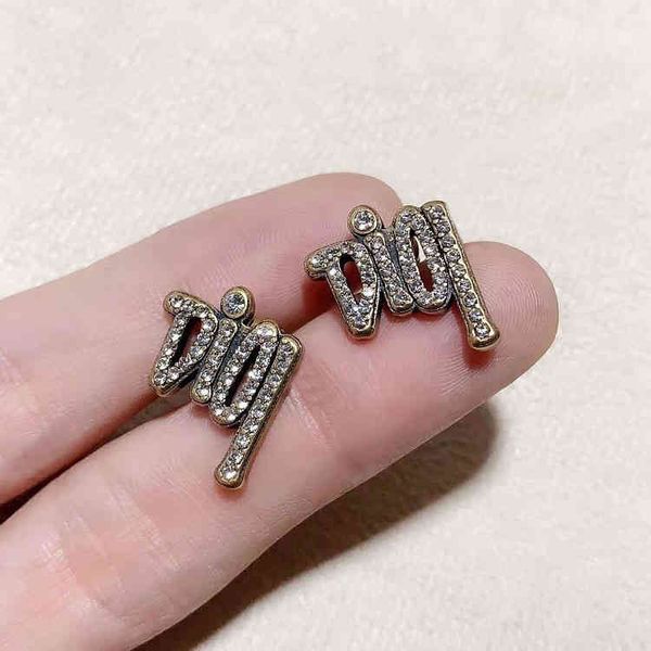 

design jewel ornament charm earring diamond studded earrings simple and smart personalized female earrings light luxury earrings, Golden