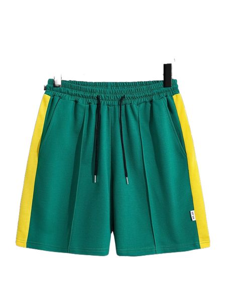 

men contrast side seam drawstring waist shorts q9bq#, White;black