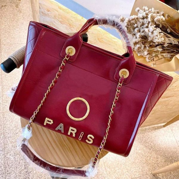 

women's luxury fashion handbags evening bags ch designer metal letter badge tote bag small mini body leather beach handbag large female
