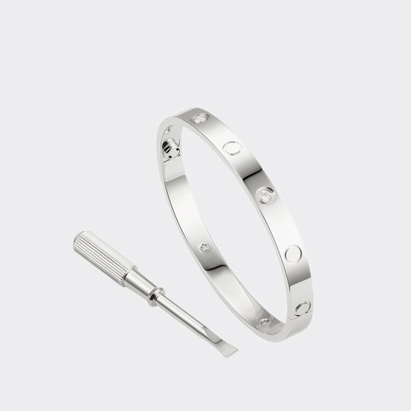 

bangle bracelets designers love screw bracelet bangle 4 diamond charm jewelry men women titanium steel gold-plated never fade not allergic, Black