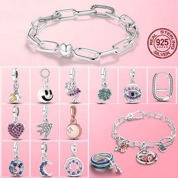 925 Sterling Silver Dangle Charm My Love Starfish Flamingo Pingente Bad Fit Pandora Charms Bracelet Diy Acessórios