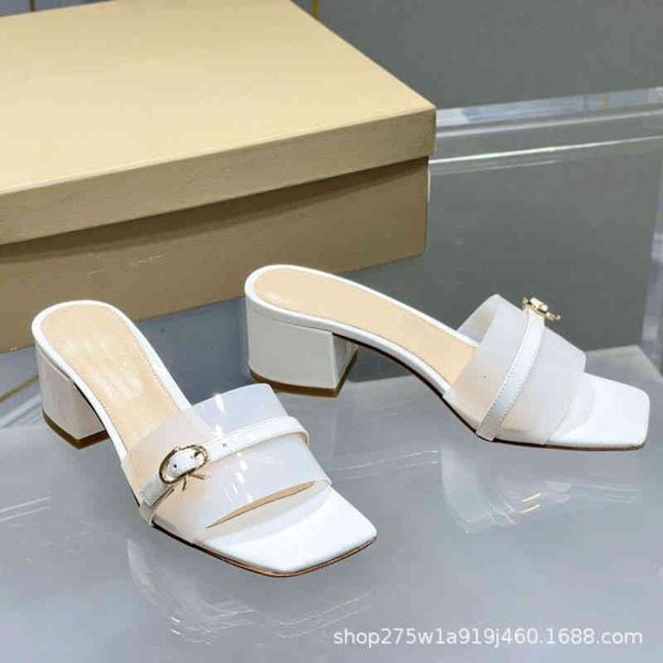 

sandals spring summer solid color daily sals women's thick heel square open toe slippers, one-line comfort fashion, Black