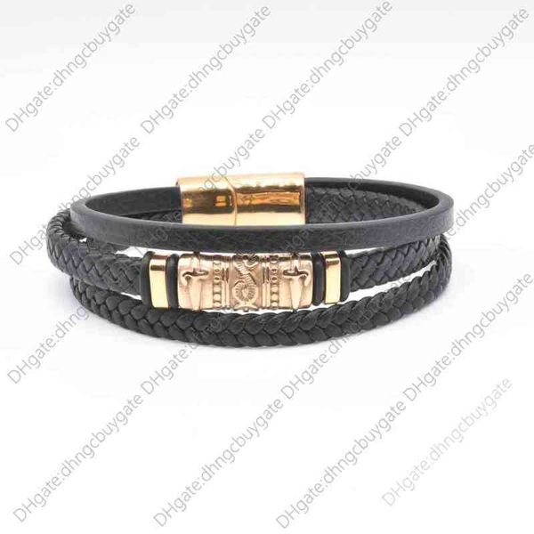 

wind titanium steel multilayer leather rope woven bracelet, Silver