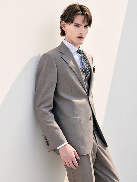 

men's suits & blazers men prom suit set 2022 summer light brown single breasted father day gift wedding groom wear plus size 58a slim f, White;black