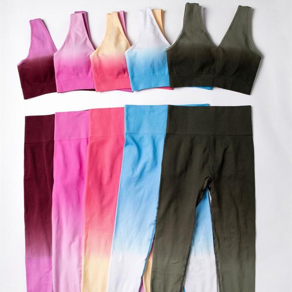 

yoga outfit women's set tracksuit female clothing lifting squat gym fitness pants high waist exercise sports bra workout clothes
