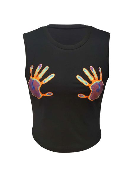 

handprint crop tank e5us#, White