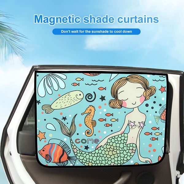 Novo upgrade Car Sun Shade Capa Magnetic UV Proteção da cortina da janela lateral Tampa do sol para crianças garotos de desenho animado