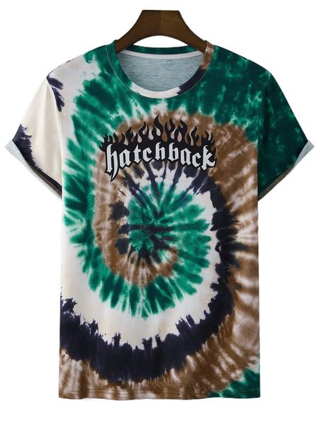 

men random tie dye letter graphic tee c3be#, White;black