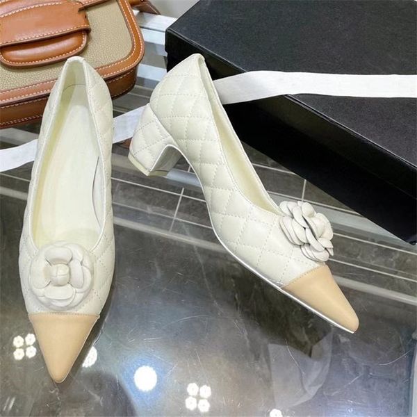 

30% off 2022 slippers sandals real leather pumps for women 3d flower decor sqaure heels pointed toe mary janes designer chic runway luxury b, Black