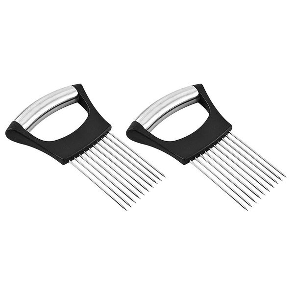 

2pcs onion holder for slicing stainless steel cutting aid kitchen tools