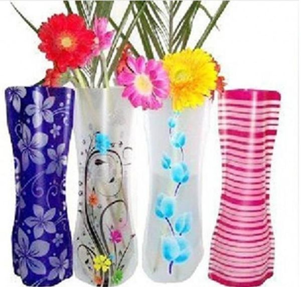 2021 heiße Kreative Klare PVC Kunststoff Vasen Wasser Tasche Umweltfreundliche Faltbare Blumenvase Wiederverwendbare Hause Hochzeit Party Dekoration Blumenvasen