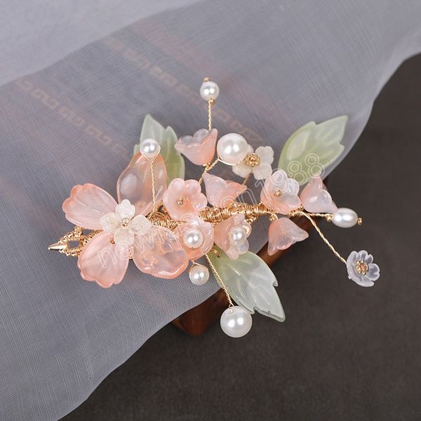 Blume Haarnadeln Chinesische Hanfu Haarschmuck Für Frauen Antike Strass Perle Haarclips Vintage Fairy Barrettes Schmuck