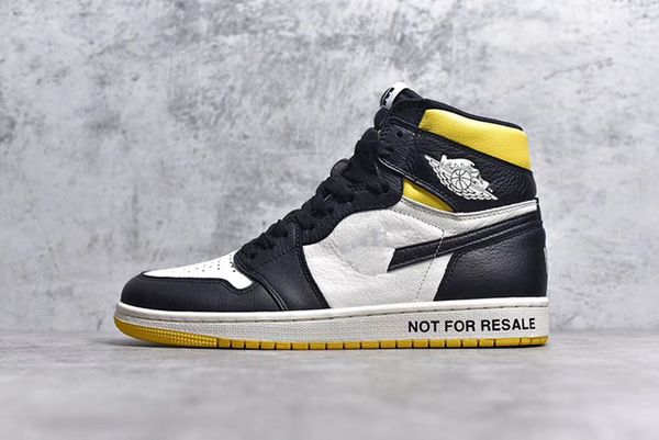 

shoes mens jumpman 1 nrg og high no l s yellow black white basketball shoe sports sneakers real leather color