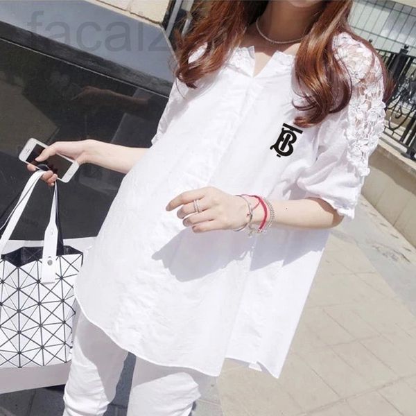 

women's polos designer [polyester blended fabric][women's clothing]summer large lace blouse women's pullover shirt eklr, White