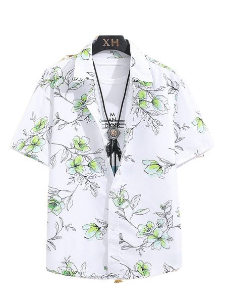 

men random floral print shirt without tee r1ds#, White;black