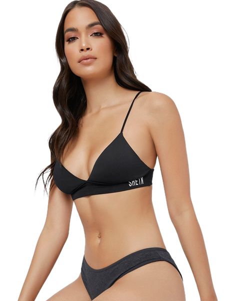 

thin strap bralette c5su#, Black;red