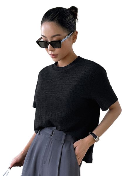 

dazy solid mock neck tee e1qc#, White